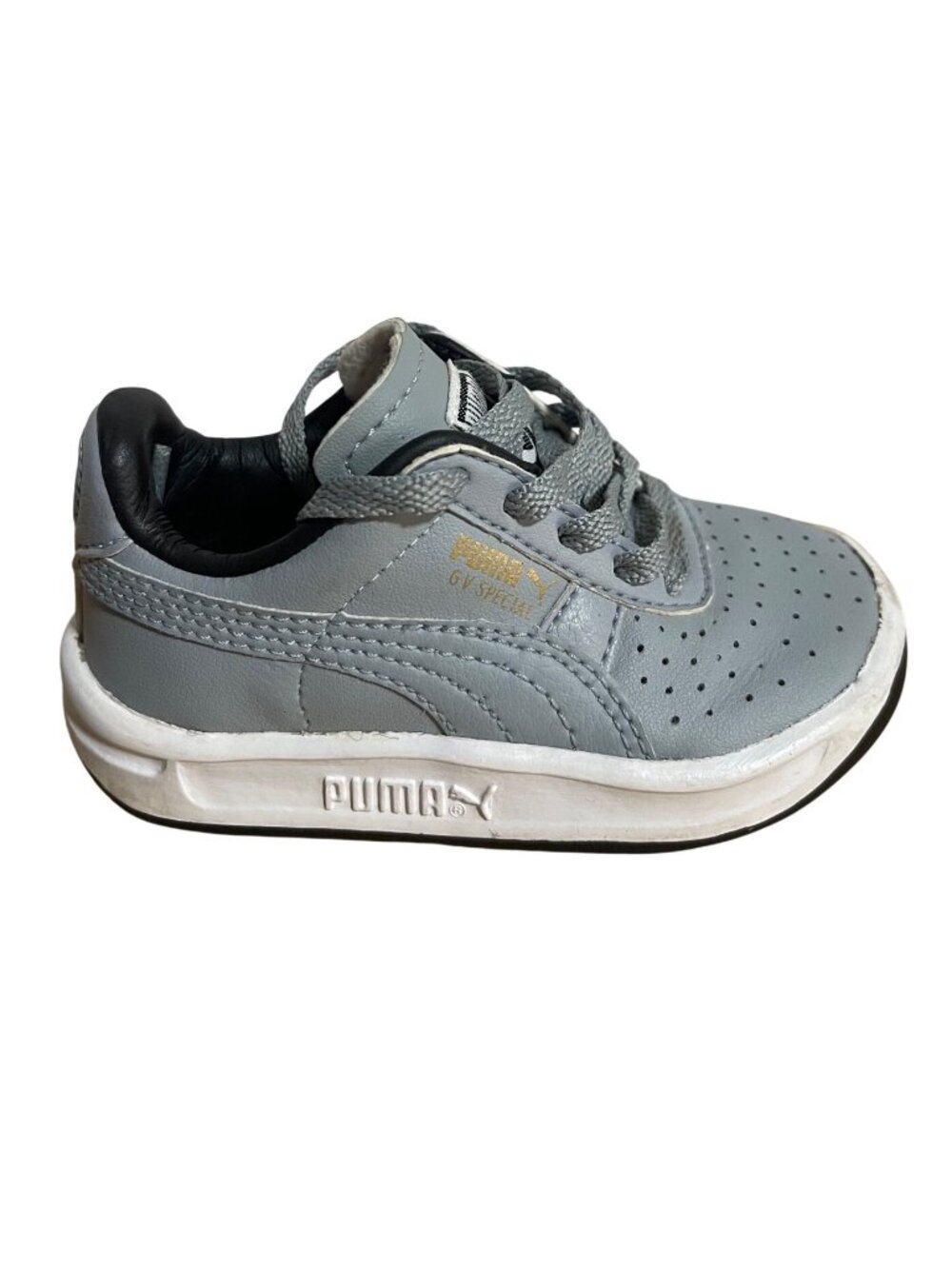 Puma GV Special Toddler Sneakers Size 5 Quarry Gray Leather Lace Up Casual Shoes